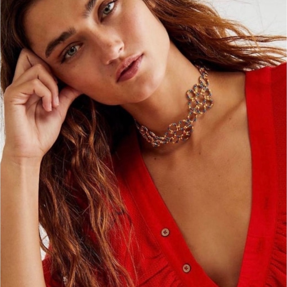 Free People Beaded Daisy Chocker